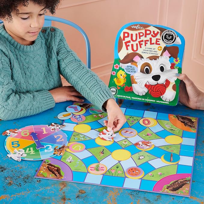eeBoo: Puppy Fuffle - A Game of Counting & Simple Strategy, Kids Spinner Board Game, Collect Toys & Treats, Preschool, Ages 4+, 2-4 Players, 15-25 Min - Image 4