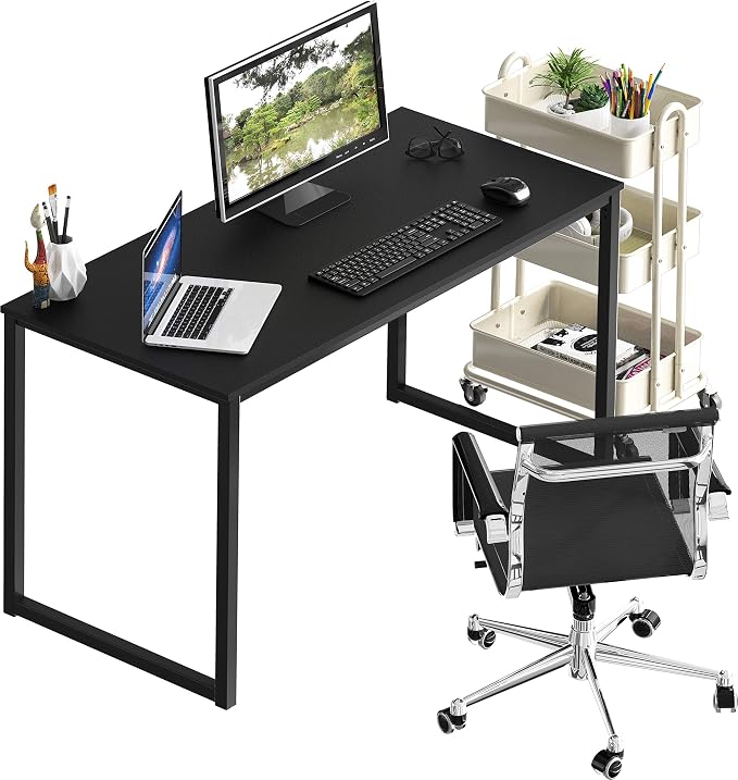 SHW Mission 40-Inch Home Office Computer Desk, Black - Image 6