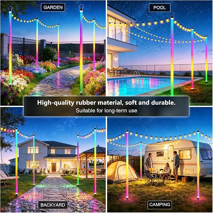 AILBTON 2-Pack 6.6FT RGB+IC Neon Ambient Light for Poles,Outdoor Clip-on Chasing Effect Lighting, Waterproof Neon Atmosphere Lights for Patio Outdoor Living Camping Party - Image 6