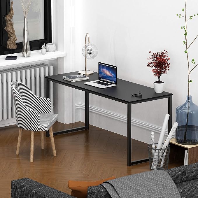 SHW Mission 55-Inch Home Office Computer Desk, Black - Image 2