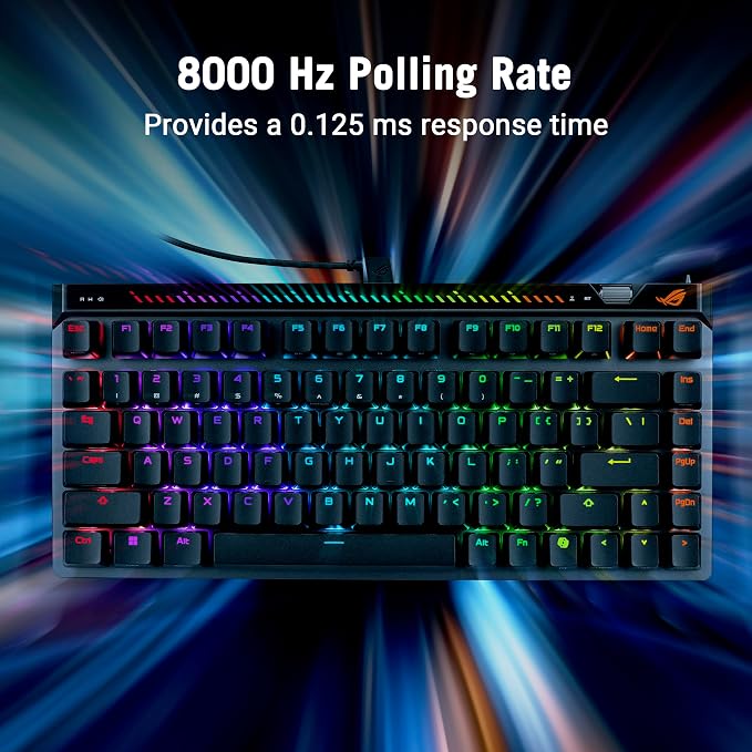 ASUS ROG Falchion Ace 75 HE Wired Analog/Hall Effect Gaming Keyboard – 75% TKL, USB, Hot Swappable HFX V2 Magnetic Switch, Rapid Trigger, 8KHz Polling, ABS Keycap, Carry Case, Web-based Config - Black - Image 5