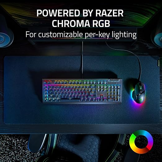 Razer BlackWidow V4 X Mechanical Gaming Keyboard, Yellow Switches, Black | Linear & Silent Switches, 6 Dedicated Macro Keys, Chroma RGB, Doubleshot ABS Keycaps, Roller & Media Controls, Snap Tap - Image 5
