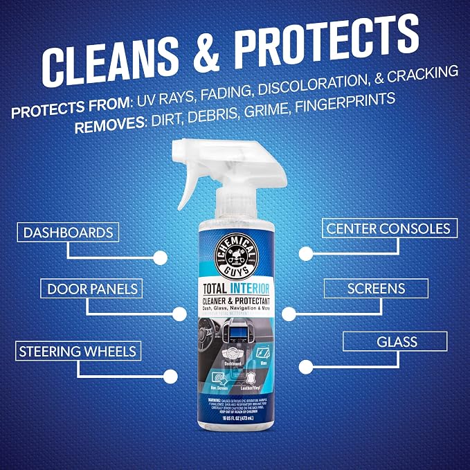 Chemical Guys, Total Interior Cleaner & Protectant, Leather & Vinyl, 32 oz | Cleans dashboards, seats, door panels, trim and glass in one step, leaving a fresh, streak-free, factory-style look - Image 2