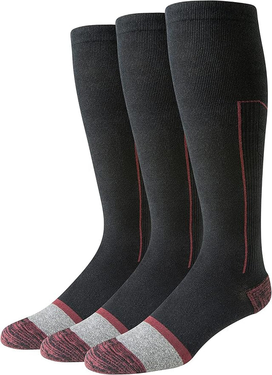 Amazon Essentials Men's Knee High Graduated Compression Socks for Circulation, Swelling, Arch Support, 3 Pairs by AmazonEssentials