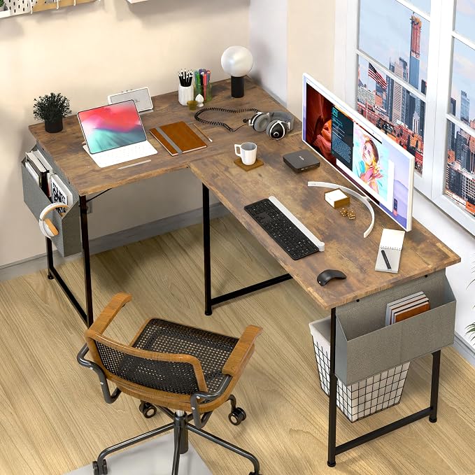 Small Space Writing Desk with Headphone Hooks, Modern Simple Design, Suitable for Study, Home Office and Living Room - Image 4