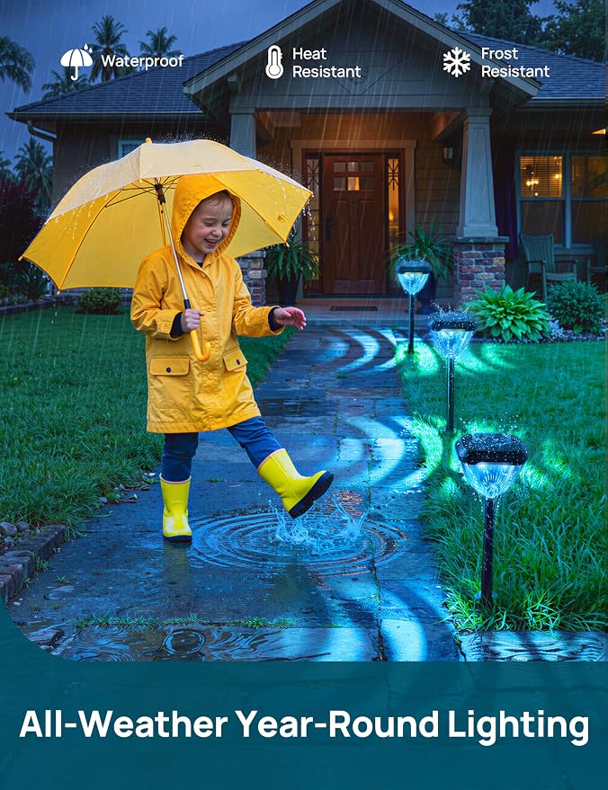 Linkind Smart Solar Pathway Lights SP6, App/Voice Control Solar Lights Outdoor Waterproof, 43+ Preset Scenes, Cool/Warm White/Color-Changing Outdoor Garden Lights for Yard, Patio, 4 Pack - Image 4