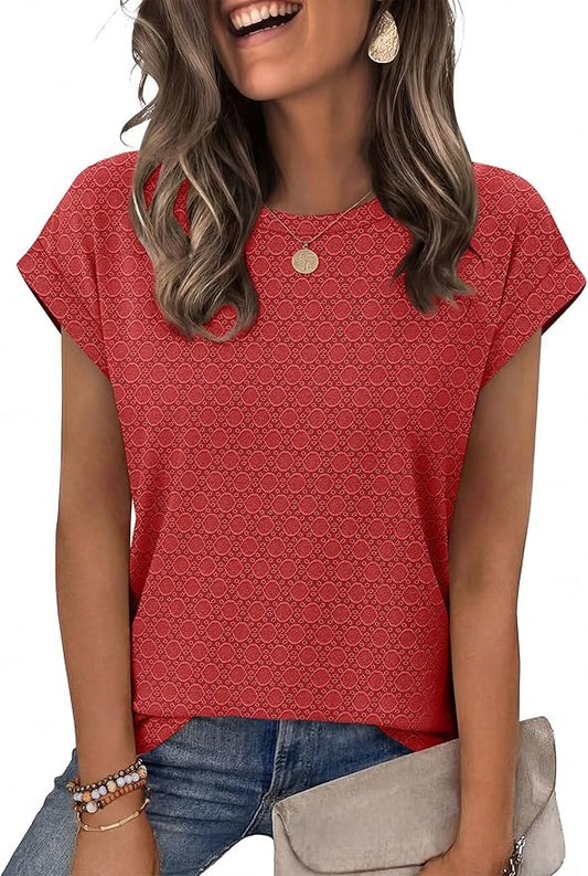 Alaroo Womens Summer Tops Short Sleeve Shirts Crew Neck Tshirt Cute Trendy Tunic Blouses (S-3XL) by Alaroo