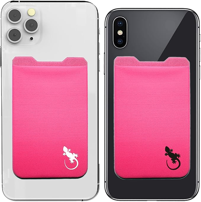 Phone Wallet - Adhesive Card Holder - Cell Phone Pouch - Stick on Lycra Pocket by Gecko - Carry Credit Cards and Cash by GeckoTravelTech