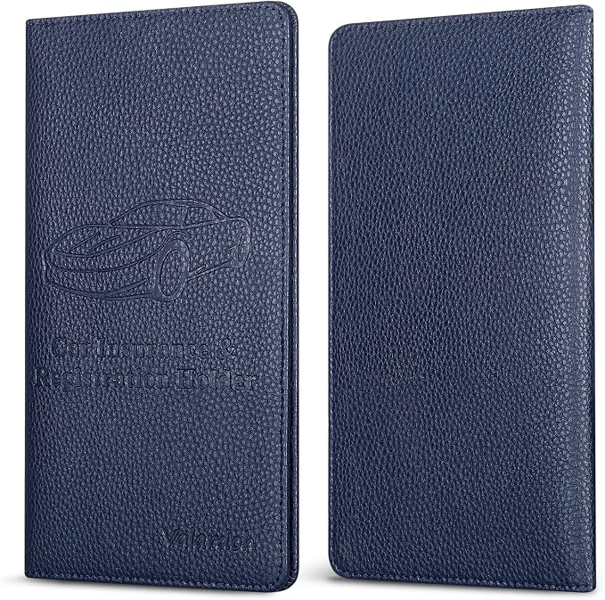 Valardoh Premium Car Registration and Insurance Card Holder, Car Document Holder for Cards, Driver License & other Essential Documents (Deep Blue) - Image 5