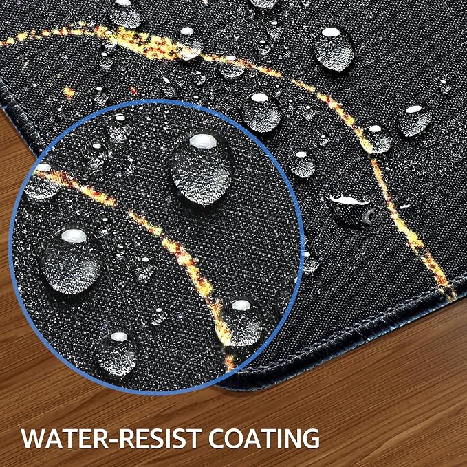 KTRIO Large Gaming Mouse Pad, Desk Mat, 31.5 x 15.7 in Black Gold, XXL | Smooth Micro-Weave Surface, Artistic Pattern Design, Non-Slip Rubber Base, Durable Stitched Edges, Office & Home Use - Image 5