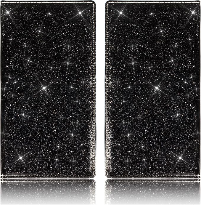 TOURSUIT Car Registration & Insurance Card Holder, Glitter Black | Vehicle License Document Organizer, Glove Box Compartment, Interior Car Accessories, For Women Men - Image 3