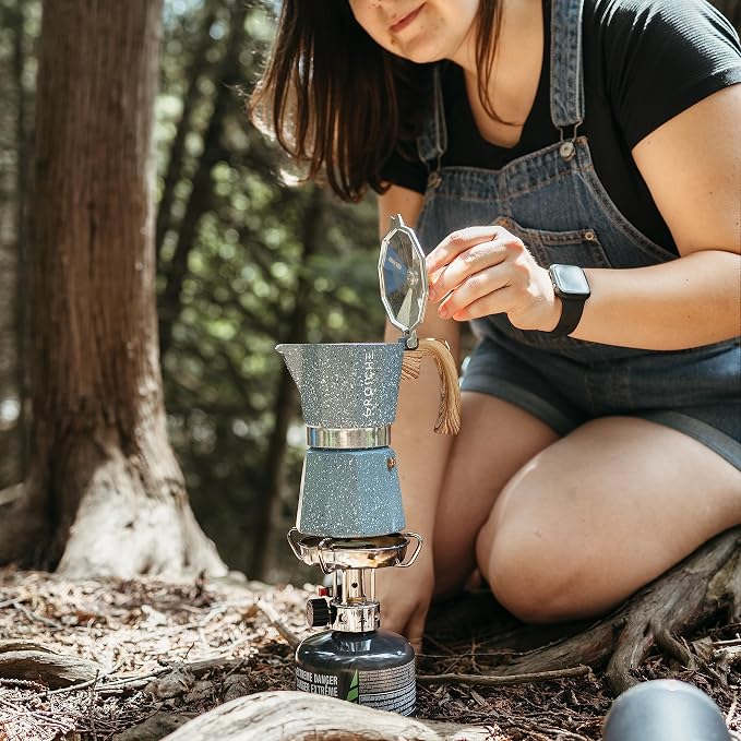 GROSCHE Milano Stovetop Espresso Maker Moka Pot 3 espresso Cup, 5 oz Indigo | Cuban Coffee Maker And Italian Moka Pot For Stovetop Espresso; For Gas, Electric, And Propane Stoves With A Soft-Touch Handle - Image 6
