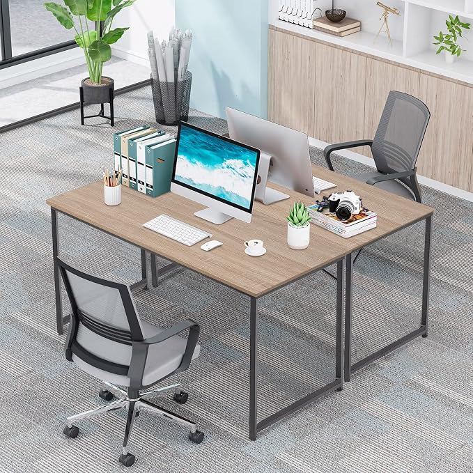 PayLessHere | 39 Inch Computer Desk | Nature | Sturdy Office Desk | Metal Frame, Adjustable Feet | Water-Resistant, Scratchproof Surface | Writing Table for Home Office or Study | Pack of 1 - Image 8