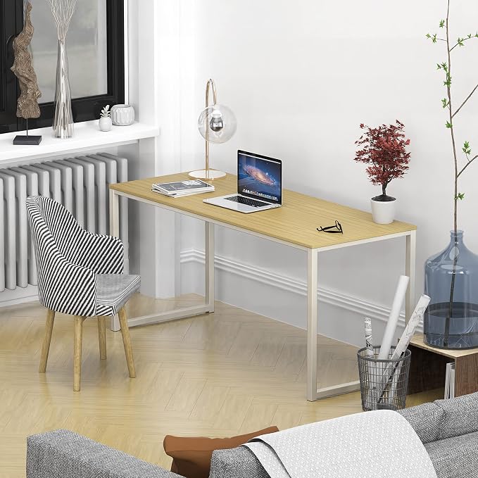 SHW Mission 55-Inch Home Office Computer Desk, Oak - Image 2