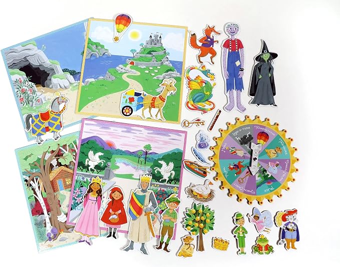 eeBoo Fairytale Spinner Game, Story Building Game, Ages 5+, 2-4 Players | Introduces storytelling & creative thinking. Includes spinner & thematic pieces to create your own story. 15 minute game play - Image 6