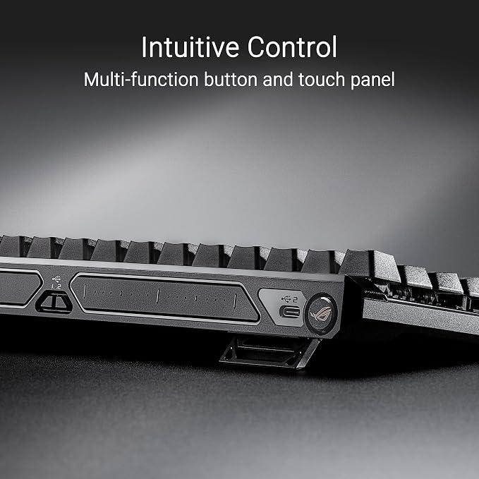 ASUS ROG Falchion Ace HFX Hall Effect Gaming Keyboard – 65% TKL, Dual USB-C, Magnetic Switches, Rapid Trigger, Speed Tap, 8000 Hz Polling, Touch Panel, Portable, Protective Cover, PBT Keycaps - Black - Image 6