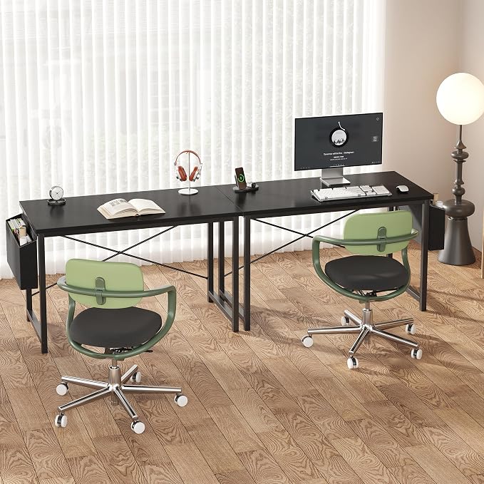 OLIXIS Computer Desk, 47 Inch Gaming Desks for Home Office Small Spaces | Writing Study Craft Work Table, Computer Workstation for Bedroom with Storage Bag, Black - Image 7