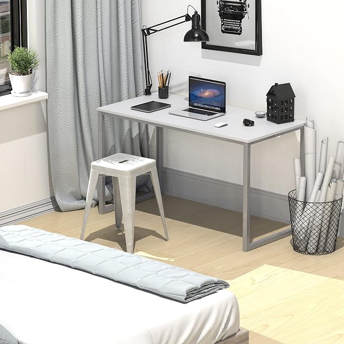 SHW Mission 40-Inch Home Office Computer Desk, White - Image 2