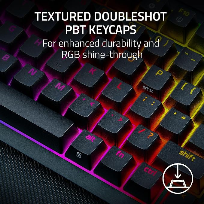 Razer BlackWidow V4 Pro 75% Wireless Gaming Keyboard, Orange Switches | Tactile & Quiet Switches, OLED Display, Hot Swappable, 4K Hz Wireless, Bluetooth, Command Dial, Chroma RGB, Razer Snap Tap - Image 7