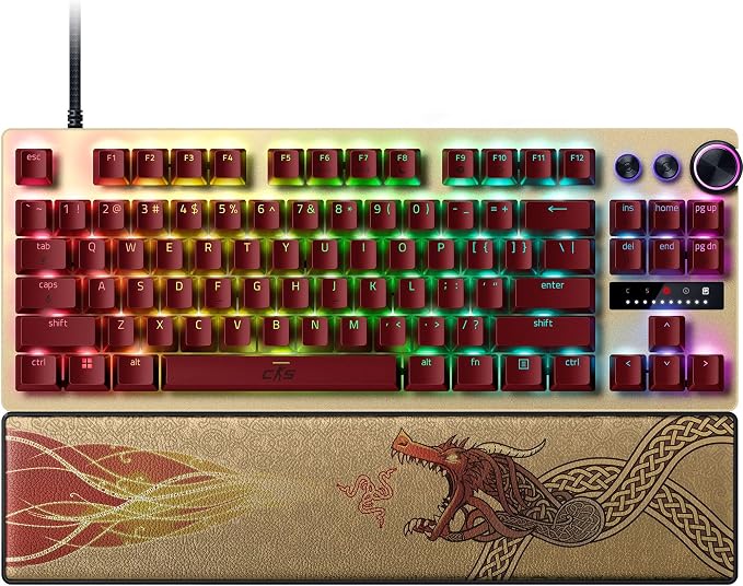 Razer Huntsman V3 Pro TKL Esports Gaming Keyboard, Counter Strike 2 Edition | Analog Optical Switches Gen 2, Razer Snap Tap, Rapid Trigger, Adjustable Actuation, Media Keys & Dial, PBT Keycaps by Unknown