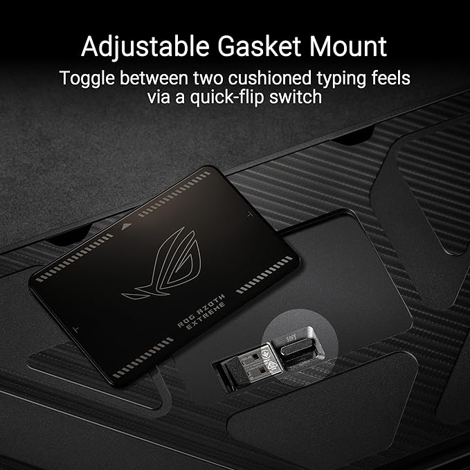 ASUS ROG Azoth Extreme Wireless Mechanical Gaming Keyboard – 75% TKL, ROG NX Snow Linear Switches, PBT Keycaps, Aluminum Chassis, Carbon Fiber, Gasket Mount, Color OLED Screen, PC/Mac Support - Black - Image 5
