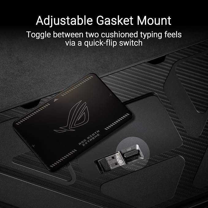ASUS ROG Azoth Extreme Wireless Mechanical Gaming Keyboard – 75% TKL, ROG NX Storm Clicky Switches, PBT Keycaps, Aluminum Chassis, Carbon Fiber, Gasket Mount, Color OLED Screen, PC/Mac Support - Black - Image 5