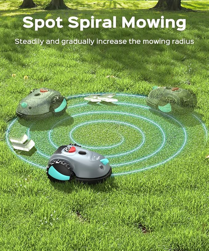 YARDCARE V100 Robot Lawn Mower with HD Vision Navigation, Smart Obstacle Detection, Collision Sensors, Adjustable Cutting Height, Low-Noise Operation—Perfect for Small Lawns up to 1,600 sq ft. - Image 6