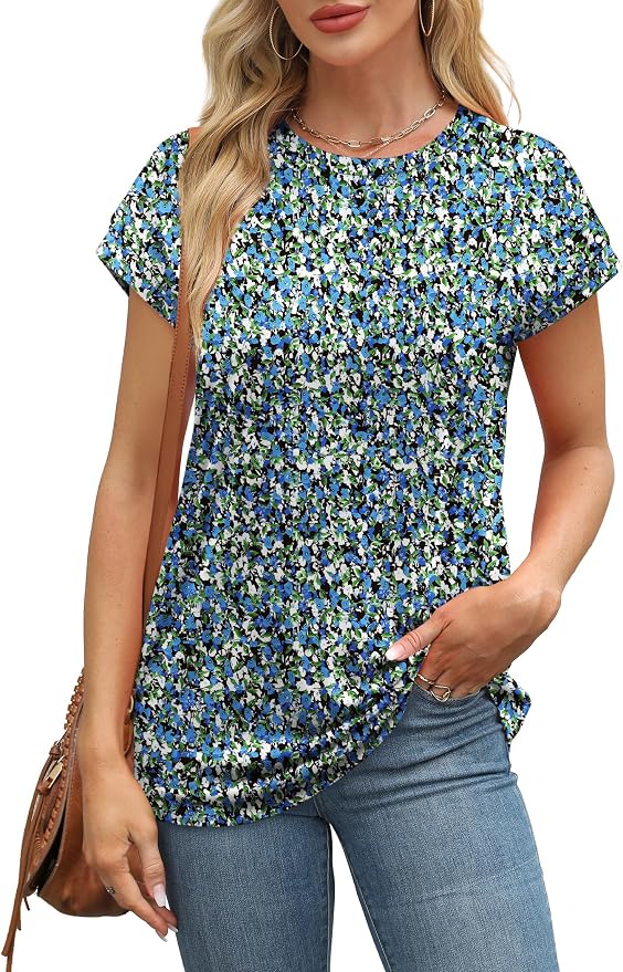 Alaroo Womens Summer Tops Short Sleeve Shirts Crew Neck Tshirt Cute Trendy Tunic Blouses (S-3XL) - Image 2