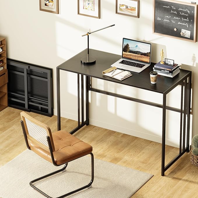 40" Folding Computer Desk No Assembly Needed Foldable Table for Small Space | Small Folding Table for Home Office, Study, Writing, Gaming, Compact RV Living, Camping, Sturdy and Easy Carry, Versatile - Image 2