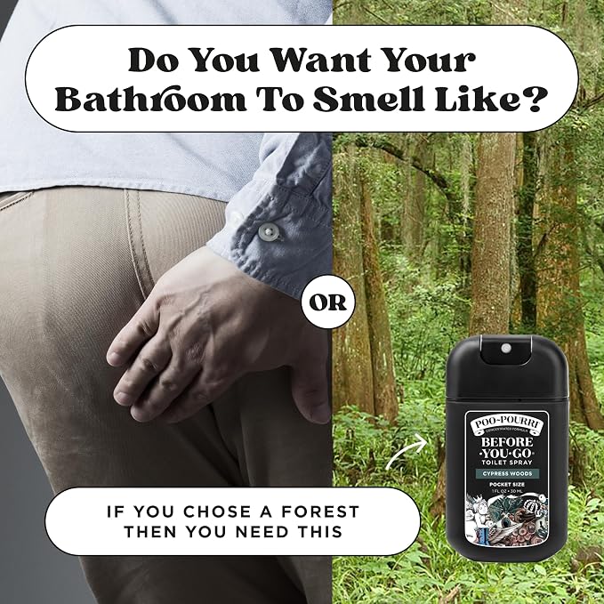 Poo-Pourri Cypress Woods Pocket Sprayer Before-You-Go Toilet Spray - Instantly Trap Bathroom Odor - Plant Based Ingredients & Essential Oils - No synthetic fragrance - Cypress, Pine, Fresh Air Scent - Image 9