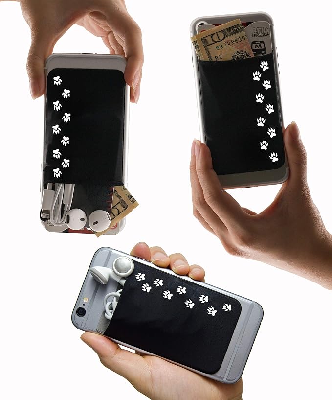 Phone Wallet - Adhesive Card Holder - Cell Phone Pouch - Stick on Lycra Pocket by Gecko - Carry Credit Cards and Cash - Image 6