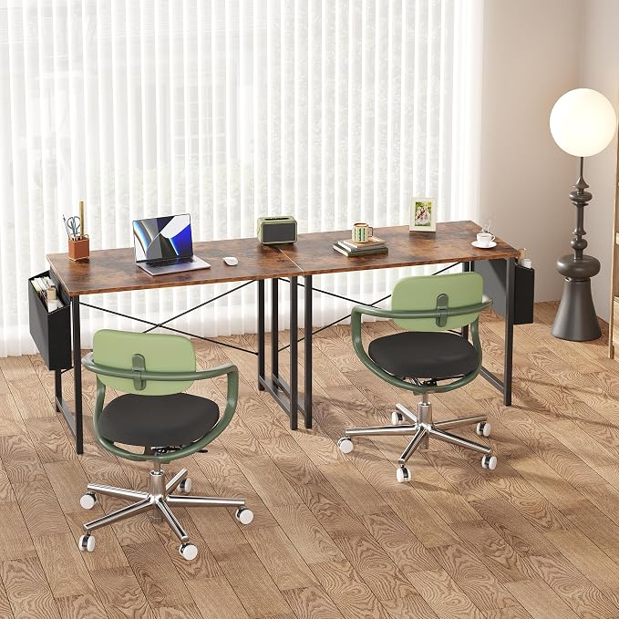 OLIXIS Small Computer Desk, 40 Inch Gaming Desks for Home Office | Writing Study Craft Work Table, Computer Workstation for Bedroom Small Spaces with Storage Bag, Rustic Brown - Image 7