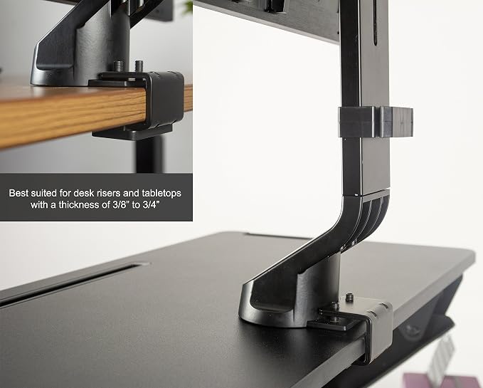 VIVO Adjustable Single Monitor Mount for Sit-Stand Workstation, Desk Converter, Monitor Arm Fits 1 Screen up to 32 inches, STAND-V001U - Image 5