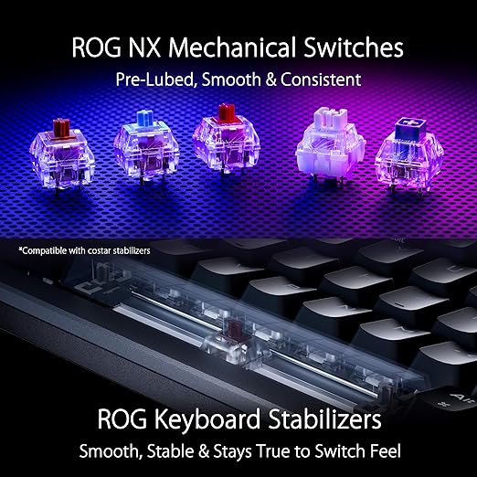 ASUS ROG Azoth Wireless Mechanical Gaming Keyboard – 75% TKL, Tri-Mode Connectivity, Hot Swappable Pre-lubed ROG NX Snow Linear Switches, PBT Keycaps, RGB, OLED Display, PC/Mac Support - White | Tri-Mode Connectivity, Hot Swappable Switches, Pre-lubed ... - Image 5
