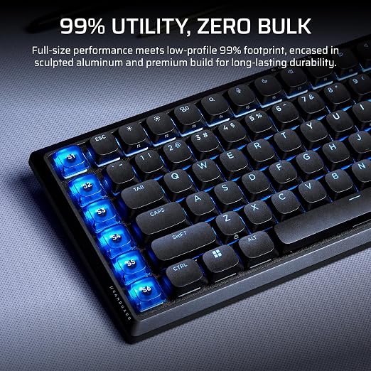Corsair Vanguard AIR 99 Wireless Low-Profile Optical-Mechanical RGB Gaming Keyboard – QWERTY US, 99% Layout, OPX Switches, 8000Hz Hyper-Polling, Stream Deck Integration, Flashtap SOCD – Black - Image 3