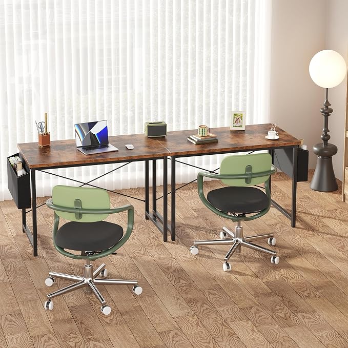 OLIXIS Computer Desk, 44 Inch Gaming Desks for Home Office Small Spaces | Writing Study Craft Work Table, Computer Workstation for Bedroom with Storage Bag, Rustic Brown - Image 8