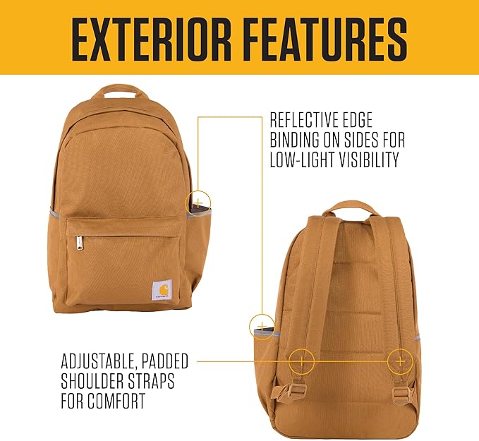 Carhartt Classic 21L Backpack Marmalade | Classic Laptop, Water-Resistant Pack with 15 Laptop Sleeve and Organizational Compartments - Image 2