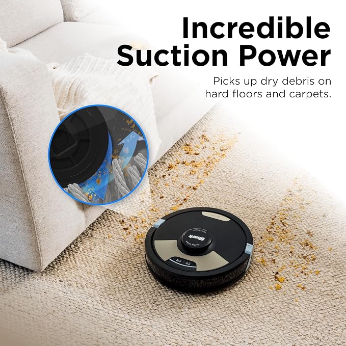SharkMatrix Plus 2-in-1 Robot Vacuum & Mop, Black/Brass, AV2610WA | Sonic Mopping, Matrix Clean, CleanEdge, HEPA 60-Day Self-Empty Base, 360° LiDAR Mapping, Self-Cleaning Brushroll, Wi-Fi - Image 3