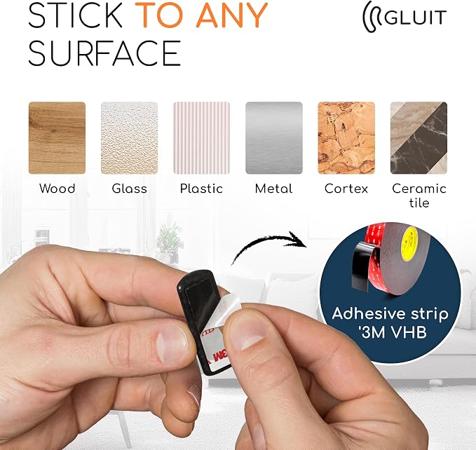 Cord Organizer for Desk, Nightstand Cable Holder, 5 Pack, Multislot, Black | GLUIT Adhesive Charger Organizer, Cable Management for Desk Car Office Home College Dorm Room Cable Clips for Cords - Image 3