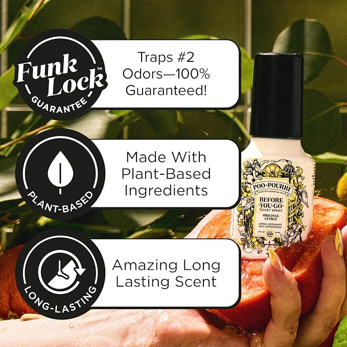 Poo-Pourri Before-you-Go Toilet Spray Bundle, Original Citrus 2 Fl Oz and Original Citrus 1 Fl Oz Pocket Travel Size - Lemon, Bergamot and Lemongrass - Image 2