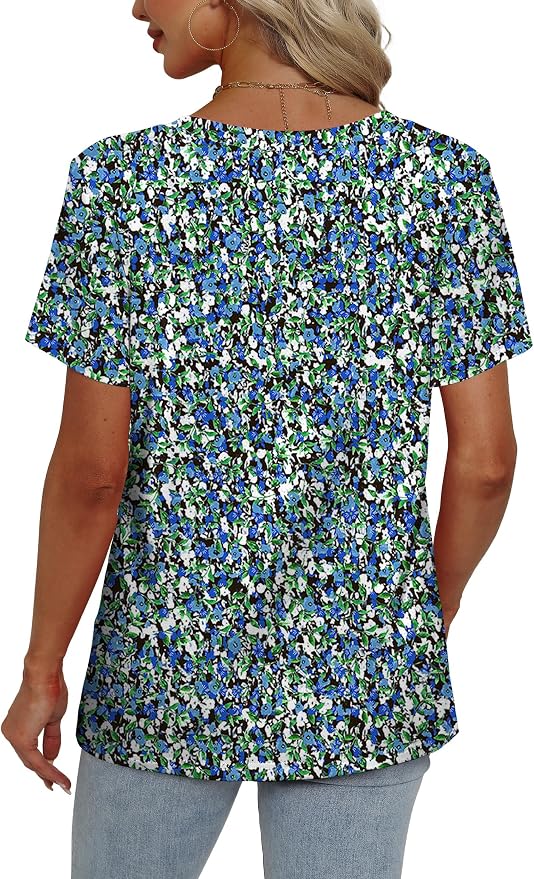 Alaroo Womens Summer Tops 2026 V Neck Short Sleeve Shirts Trendy Dressy Casual Vacation Outfits Printed - Image 4
