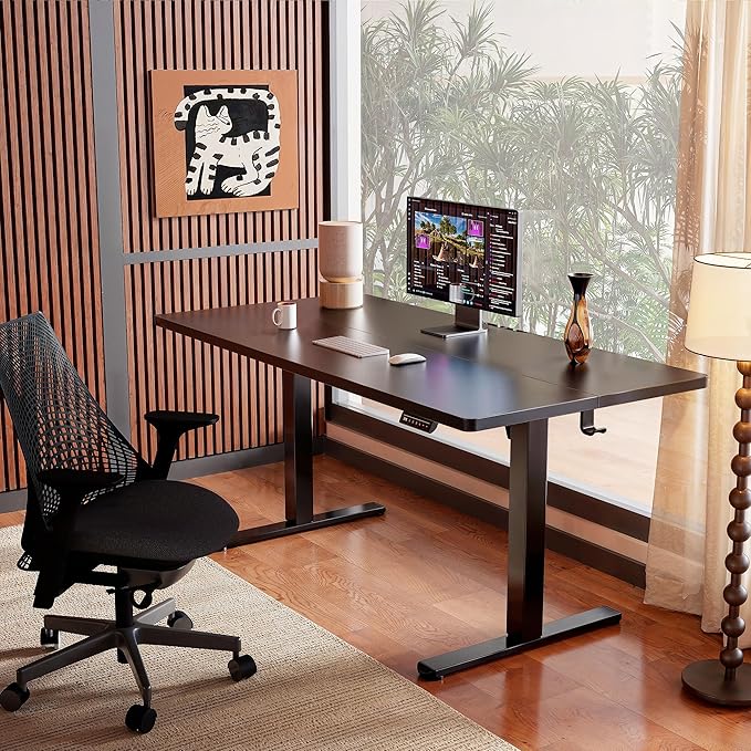 ErGear Height Adjustable Electric Standing Desk, 44 x 24 Inches Sit Stand up Desk, Memory Computer Home Office Desk, Black - Image 2