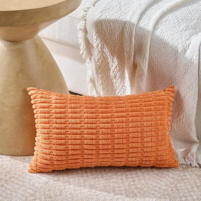 Fancy Homi 4 Packs Decorative Throw Pillow Covers for Living Room Couch Bed, Modern Farmhouse Boho Home Décor Accent Cushion Case, 24" x 14", Burnt Orange Series - Image 2
