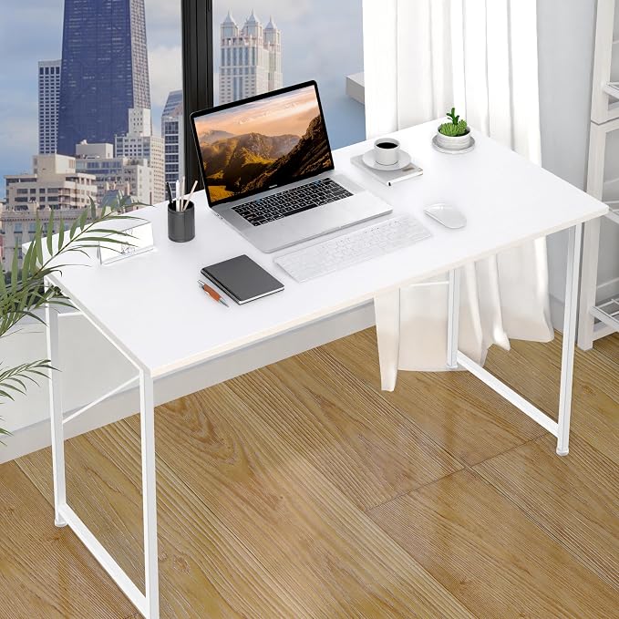 Small Space Writing Desk with Headphone Hooks, Modern Simple Design, Suitable for Study, Home Office and Living Room - Image 5