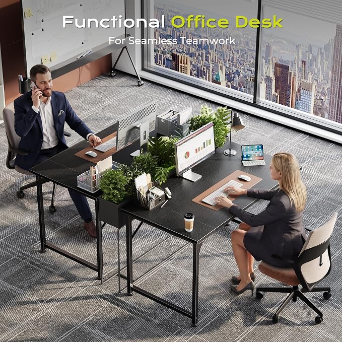 PRAISUN 40 Inch Computer Desk, Home Office Desk with Spacious Desktop, Black - Image 7