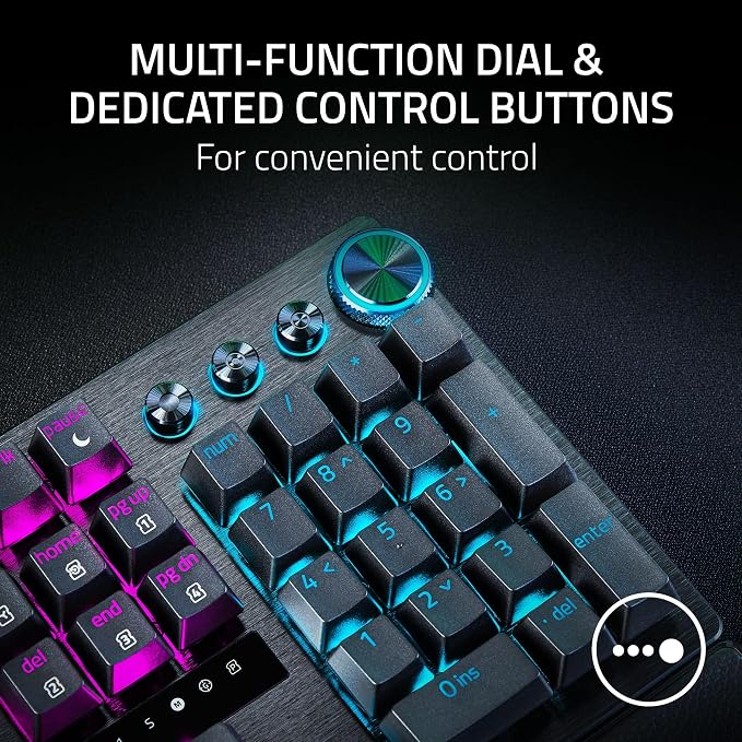 Razer Huntsman V3 Pro Esports Gaming Keyboard, Black | Analog Optical Switches, Snap Tap, Rapid Trigger, Adjustable Actuation, Media Keys & Dial, Doubleshot PBT Keycaps, Wrist Rest - Image 8