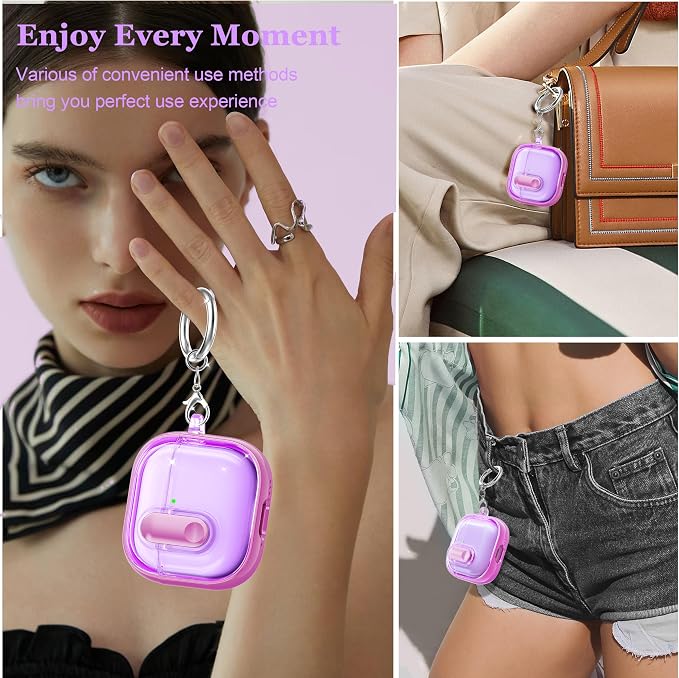 for AirPods 4th Generation Case 2024 with Bright Plated Bezel and Switches, Military-Grade Shockproof Transparent Anti-Yellowing for AirPods 4 Cover, Purple - Image 2