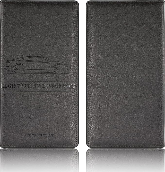 TOURSUIT Car Registration & Insurance Card Holder, Black | Vehicle License Document Organizer, Glove Box Compartment, Interior Car Accessories, For Women Men - Image 3