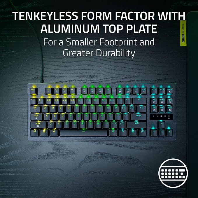 Razer Huntsman V3 TKL 8KHz Analog Optical Esports Gaming Keyboard, Black | Analog Optical Switches Gen 2 with Rapid Trigger, Adjustable Actuation, Snap Tap, PBT Keycaps, True 8000hz Polling Rate - Image 11