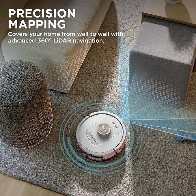 Shark Stratos | 2-in-1 Robot Vacuum & Mop for Carpets & Hard Floors | Powerful Suction & Mopping for Pet Hair | Self-Empty & Self-Clean NeverTouch Base | 60-Day Capacity | HEPA | White | AV2700ZE​ - Image 4